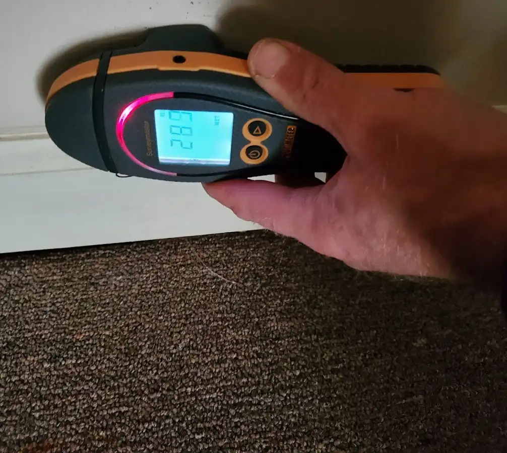 Moisture detection at baseboard during Sewage Cleanup & Sanitation in Upper Freehold